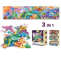 Rompecabezas 3 en1 Dinosaur HUAYUAN F9091