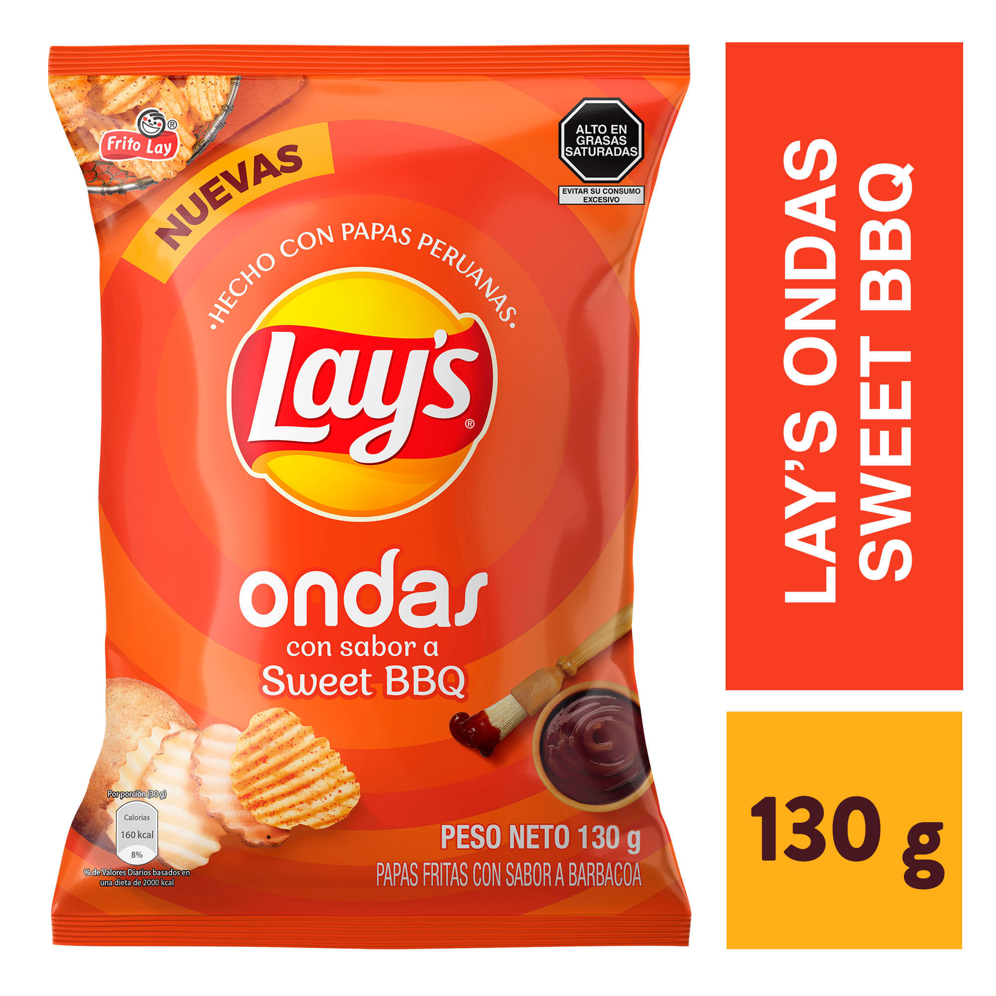 Papas Ondas LAYS Sweet BBQ Bolsa 130g