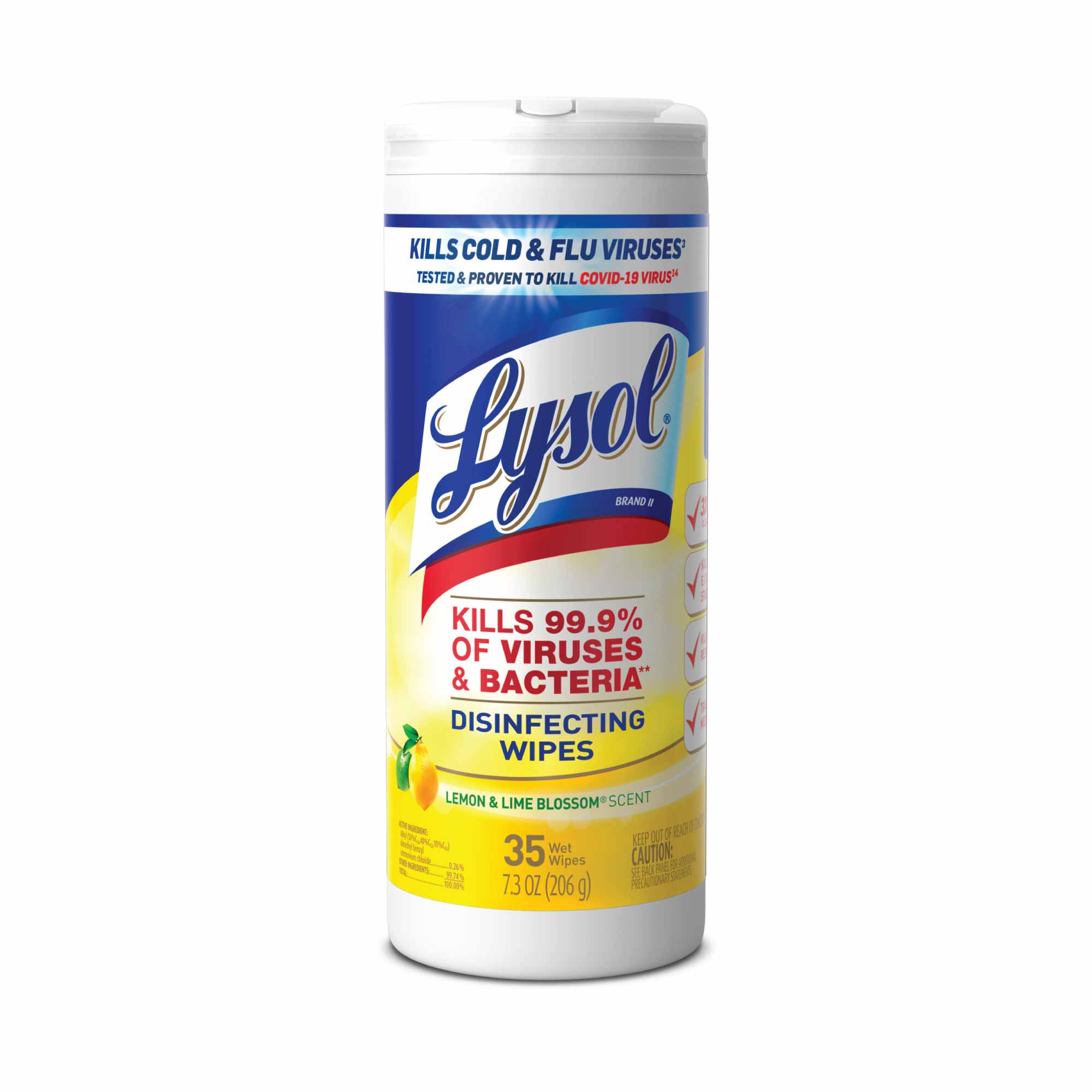 Toallitas Desinfectantes LYSOL Wipes Limón Pote 35un