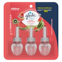 Ambientador de  Aceites Naturales GLADE + 3 Repuestos Sandía Refrescante Blíster 21ml c/u