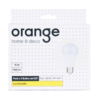 Foco led luz cálida E27 pack x3 ORANGE 15W