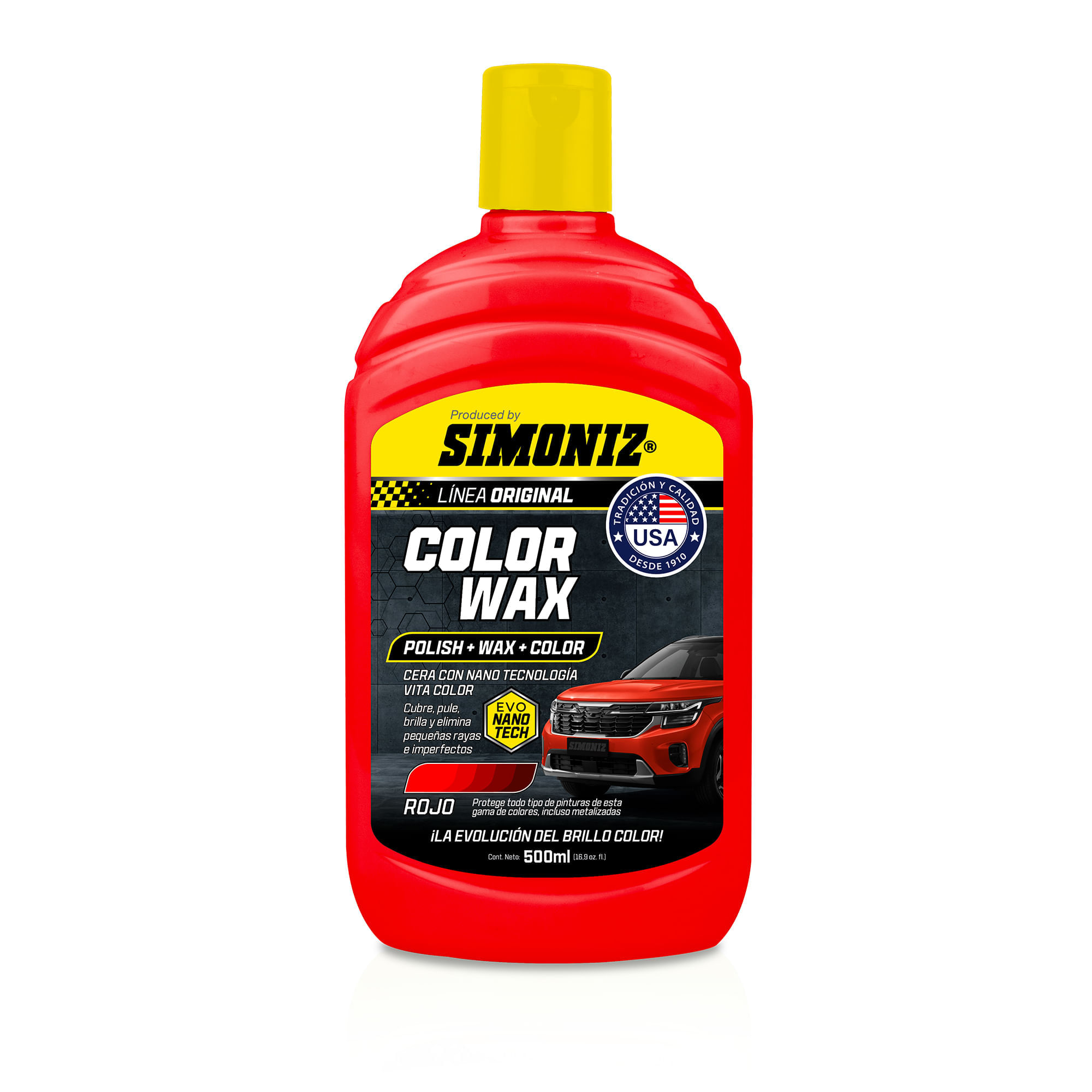 Cera para limpieza de Autos SIMONIZ color Wax Rojo 500Ml