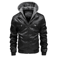 Chaqueta Profesional Negro#3 Motociclista Casaca Capucha Talla M Cuero Importado