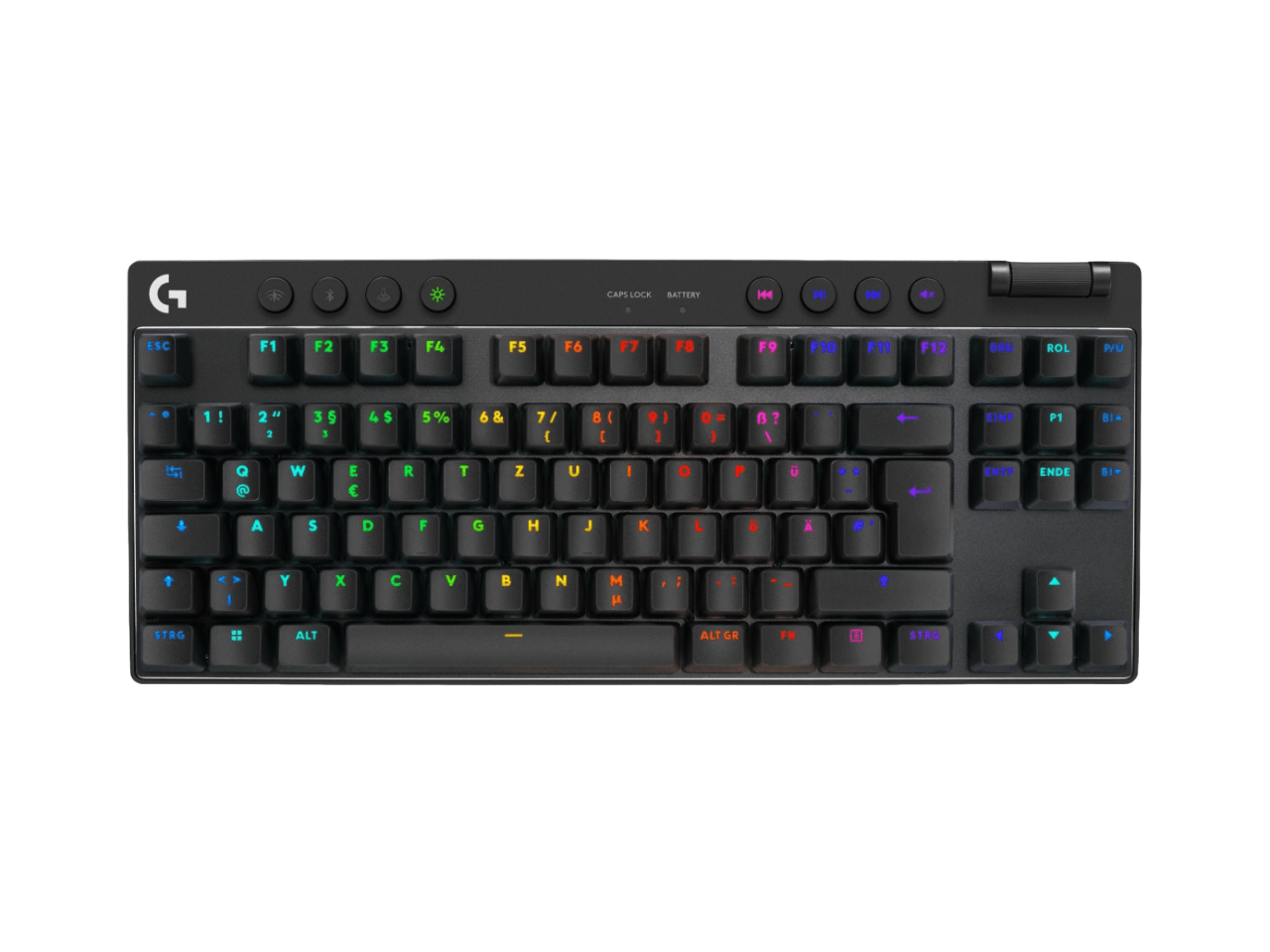 Teclado Logitech G Pro X TKL Lightspeed Inalámbrico USB con Switches Táctiles GX Brown, Negro