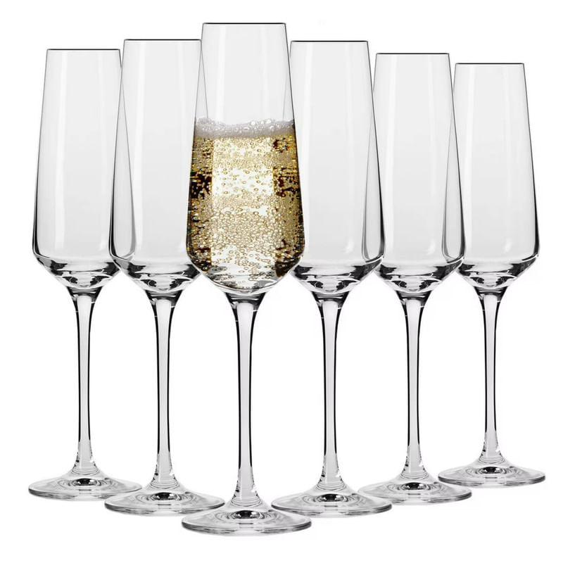 Copas Brunello Champaña 225ml Vidrio Nadir Elegante Pack X6