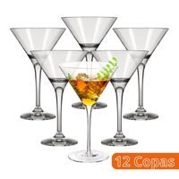 Set 12 Copas Martini Vidrio 100ml Resistentes y Versátiles