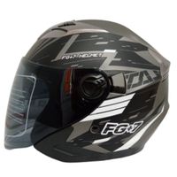 Casco de Moto Abierto Open Face Rea en Gris | Estilo y Seguridad / Talla L