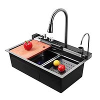 Lavadero de Cocina Multifuncional Smart Bali Inox Negro Fratelli BL-7545B