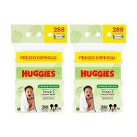 Pack Toallas Húmedas HUGGIES Limpieza Efectiva Bolsa 288un x 2un