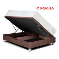 Cama Boxet PARAISO Pocket Max 1.5 Plazas Choco
