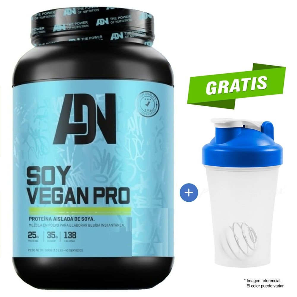ADN NUTRITION SOY VEGAN PROTEIN 1.500 G VAINILLA + SHAKER