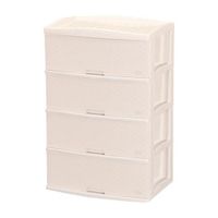 Comoda Kusi Ratan 4 Pisos Beige Humo Ckr11 Reyplast