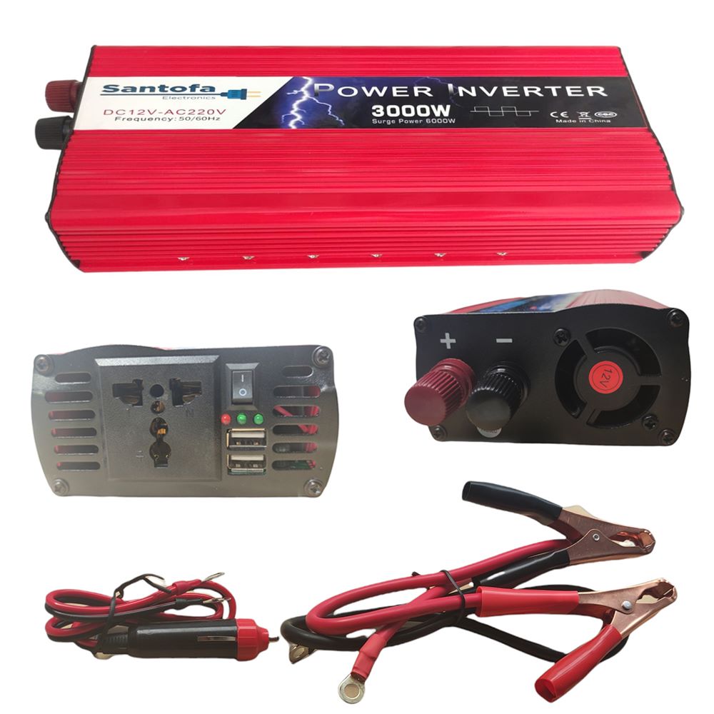 Inversor de Corriente Para Auto De 12v a 220v 2 USB 3000w cargador