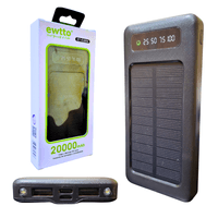 Bateria Portatil Power Bank 20000 mAh con Linterna Ewtto Et-E2856 Negro