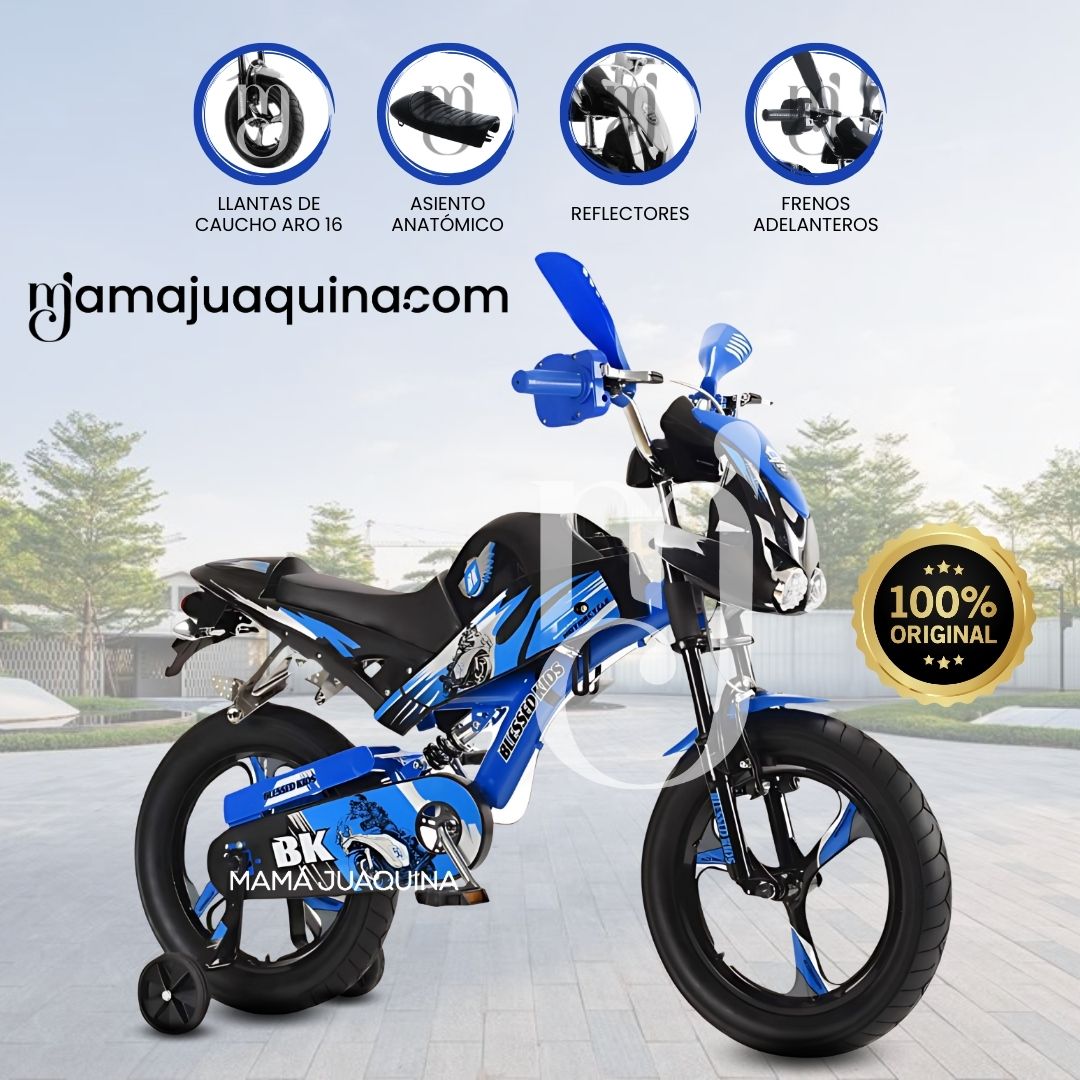 Bici Moto Para Niño Aro 16 «FURIOUS MONSTER II» Azul