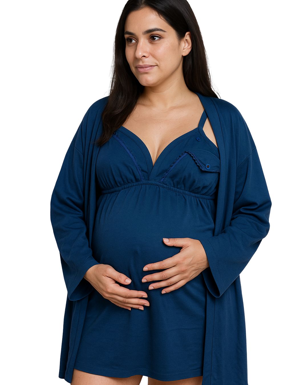 Pijama / Bata Maternidad de embarazo y lactancia M GRIS