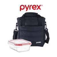 LONCHERA TÉRMICA PYREX TOTTEM NEGRO CON TAPER REFRACTARIO 650 ML
