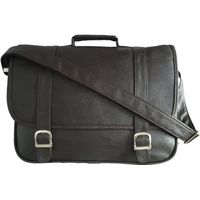 Maletin Ejecutivo Marron Casual Hombre Portalaptop 16pulg (39x31x10) Cuero Liso
