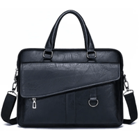 Maletin Ejecutivo Negro Casual Hombre Portalaptop 15pulg (38x28x6) Cuero Importado
