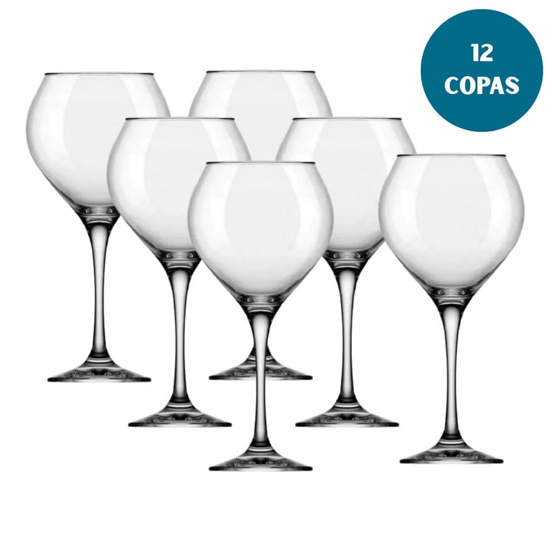 Copa Nadir Prestige 600ml Vidrio Resistente, Set X12