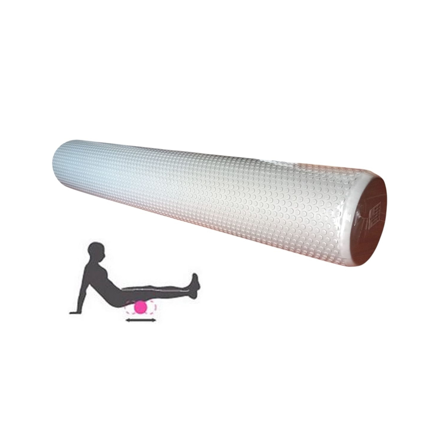 Rodillo Eva Foam Roller Masajes Estimulación 90 X 15 Cm Grey