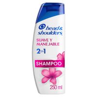 Shampoo HEAD & SHOULDERS Suave y Manejable 2 en 1 Frasco 250ml