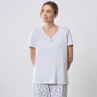 Polo Pijama Mujer V Neck Zafin Manga Corta Algodón