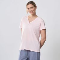 Polo Pijama Mujer V Neck Zafin Manga Corta Algodón