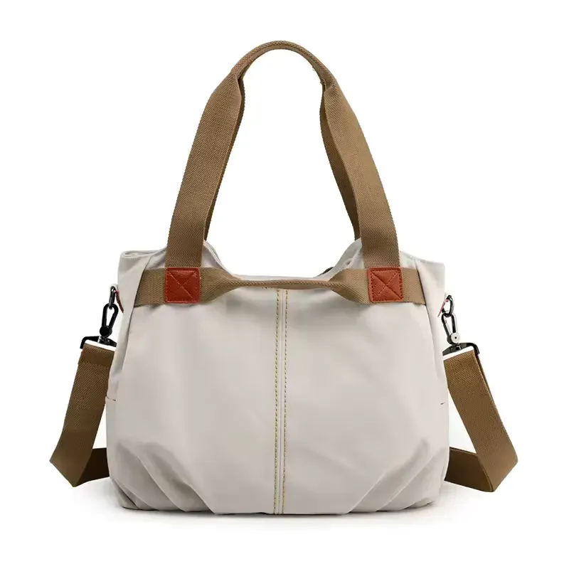 Makeway - Bolso de lona Vintage Informal Tendencia Denim - Blanco