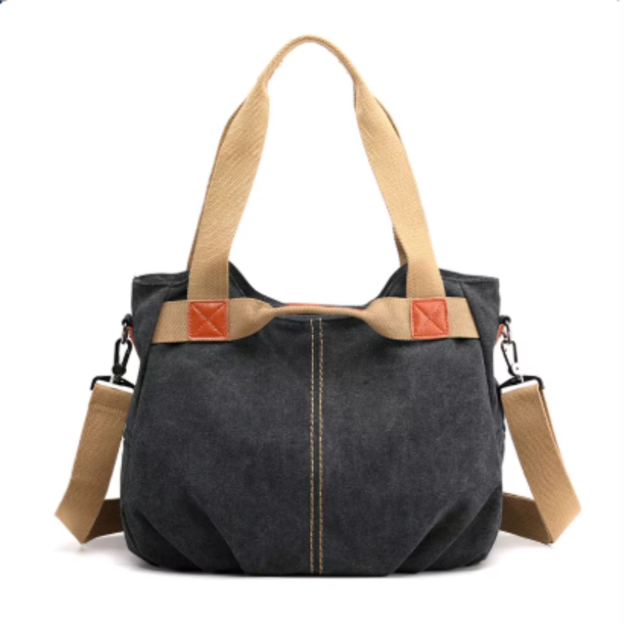 Makeway - Bolso de Lona Vintage Informal Tendencia Denim - Negro