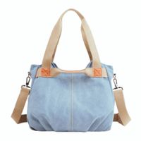 Makeway - Bolso de lona Vintage Informal Tendencia Denim - Celeste