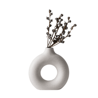 Florero Decorativo de Cerámica Diseño Circular Pequeño