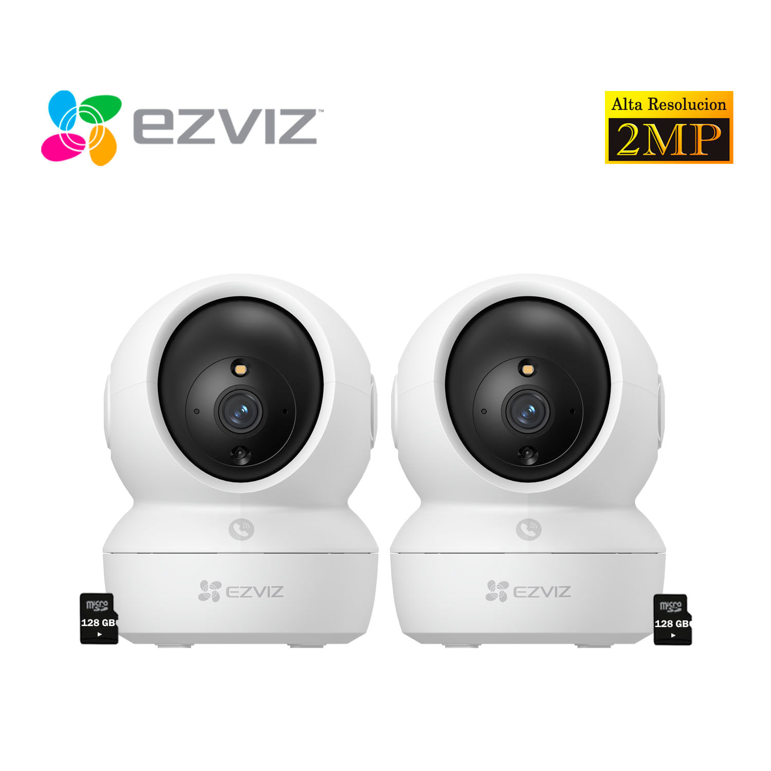 Ezviz Kit 2 Cámaras Seguridad H6C PRO 2MP Audio Doblevía Botón llamada 128GB