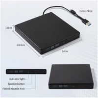 Lector Externo ANDOWL Q-GF300 USB Tipo C CD DVD RW plug and play