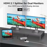 Splitter HDMI 1x2 Metalico 2.1 8K 60Hz 2 pantallas HDCP 2.3 RS232