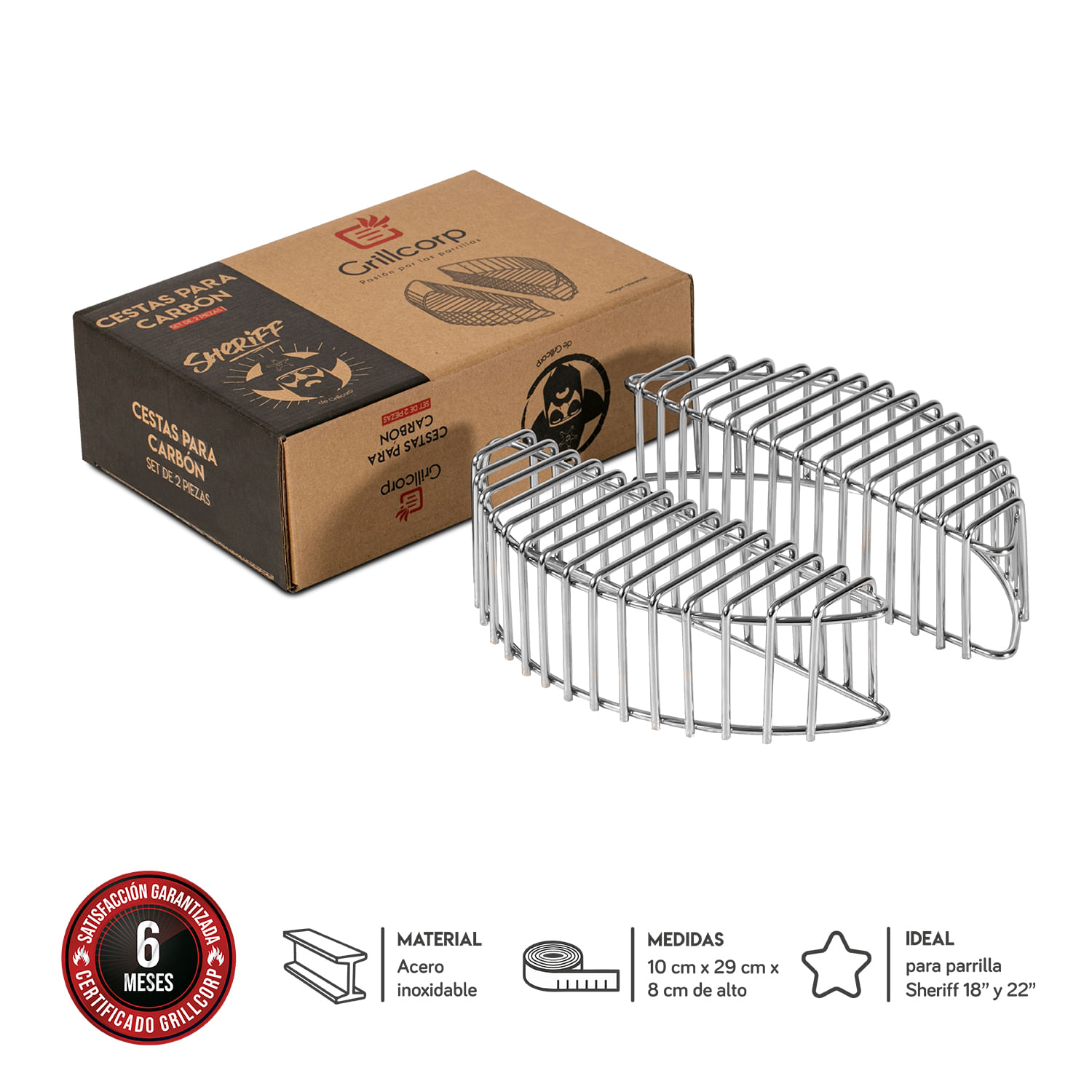 Cesta Parrillera para Carbón