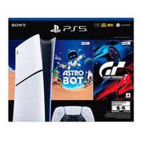 Consola PlayStation 5 Slim Edición Digital Bundle Gran Turismo 7 + Astro Bot, SSD 1TB, gráficos 4K, audio 3D, control DualSense