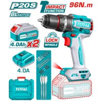 TALADRO PERCUTOR LI-ION 20V 96NM 13MM 2×40AH BRUSHLESS - TIDLI20968
