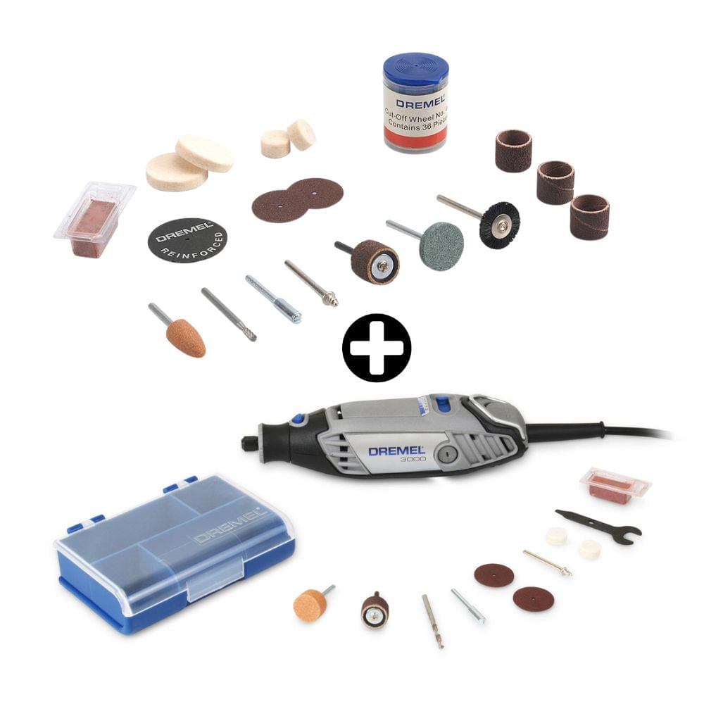 COMBO Dremel 3000 + 10 Accesorios + Set de 52 accesorios Multipropósito Dremel