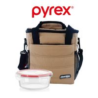 LONCHERA TÉRMICA PYREX TOTTEM MARRON CON TAPER REFRACTARIO 600 ML