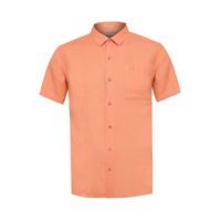 Camisa Manga Corta Lino Orgánico Para Hombre Linenshort Naranjo Rockford