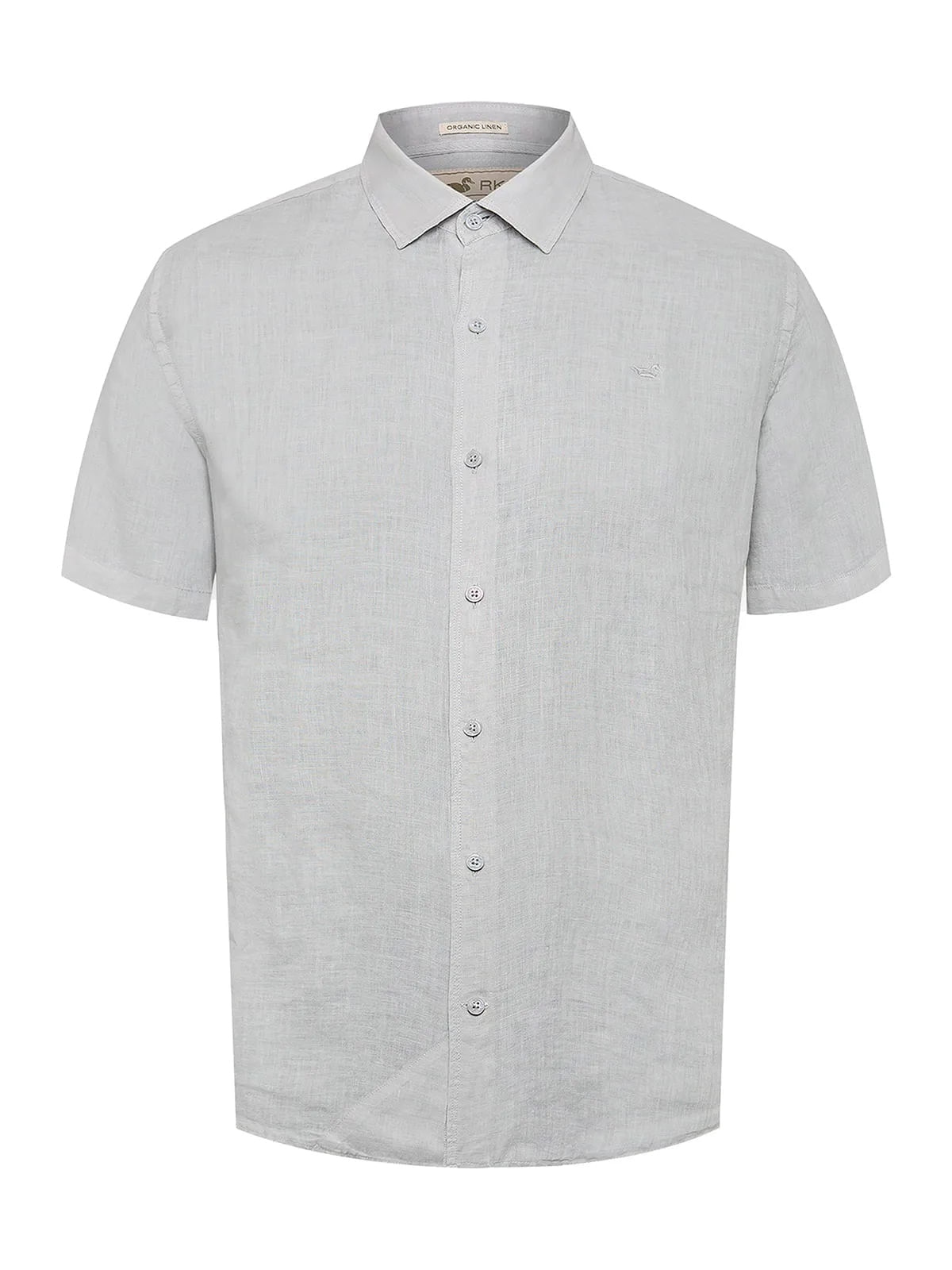 Camisa Manga Corta Lino Orgánico Para Hombre Linjerpro Gris Rockford