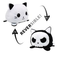 Peluche Gato Reversible Pulpo Reversible Gato Regalo Cumpleaños Gato Blanco