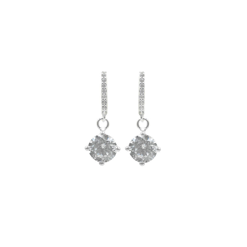 Aretes Colgantes Solitario Plata 925