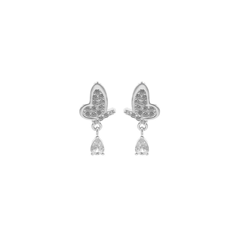 Aretes Colgantes Mariposa Plata 925