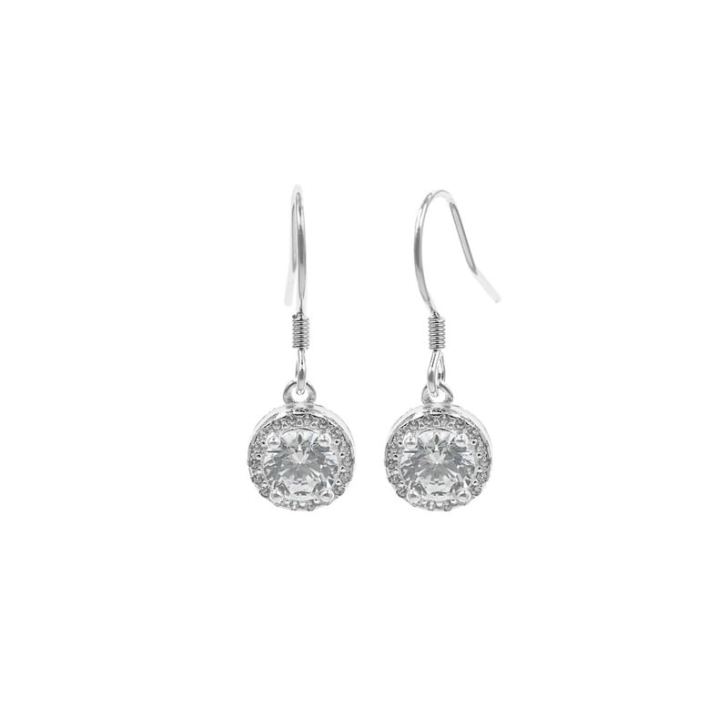 Aretes Roseta Redondo Plata 925