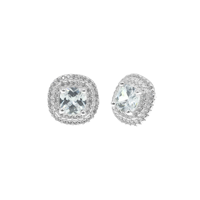Aretes Roseta Cuadrado Plata 925