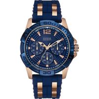 Reloj Guess U0366g4 Blue And Gold Rose Genuino para Caballero