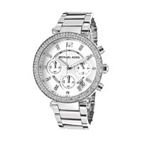 Reloj Michael Kors Mk5353 Parker Plateado Con Piedras Nuevo