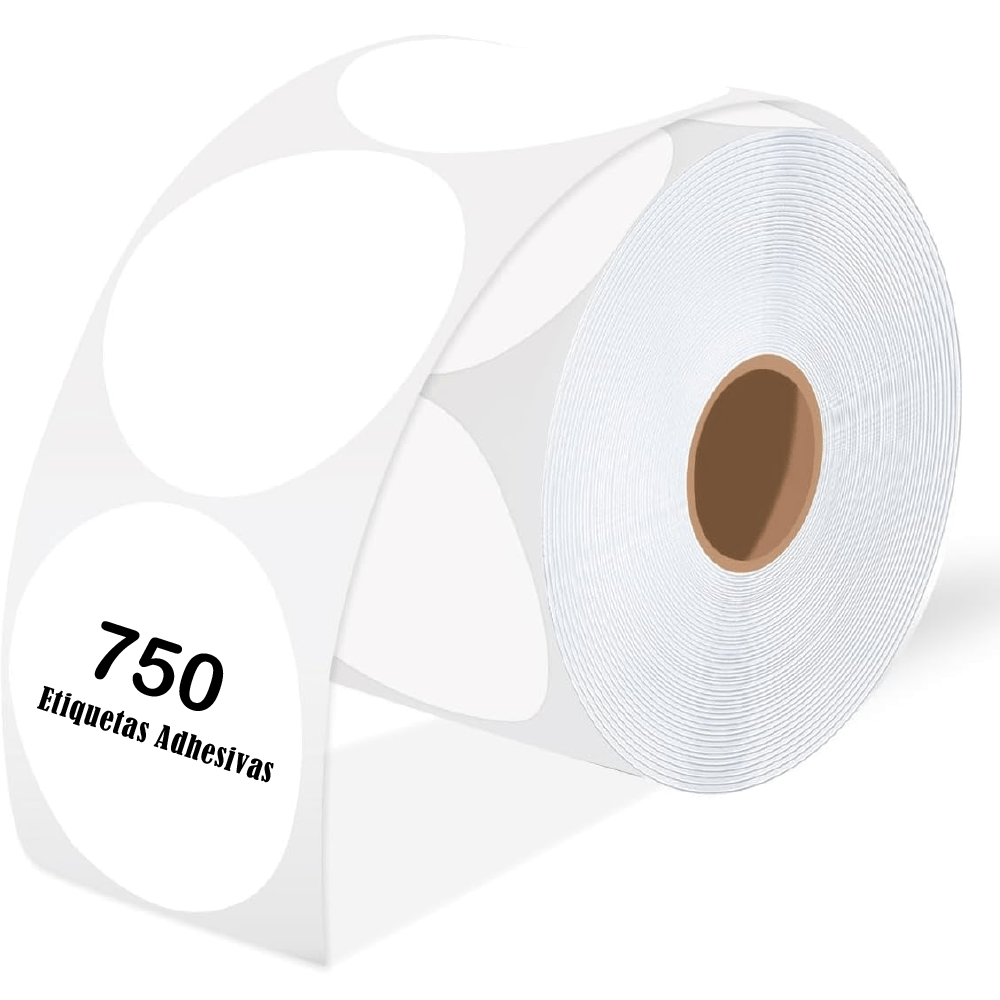 Rollo 750 Etiqueta Termica Adhesiva Circular D5cm